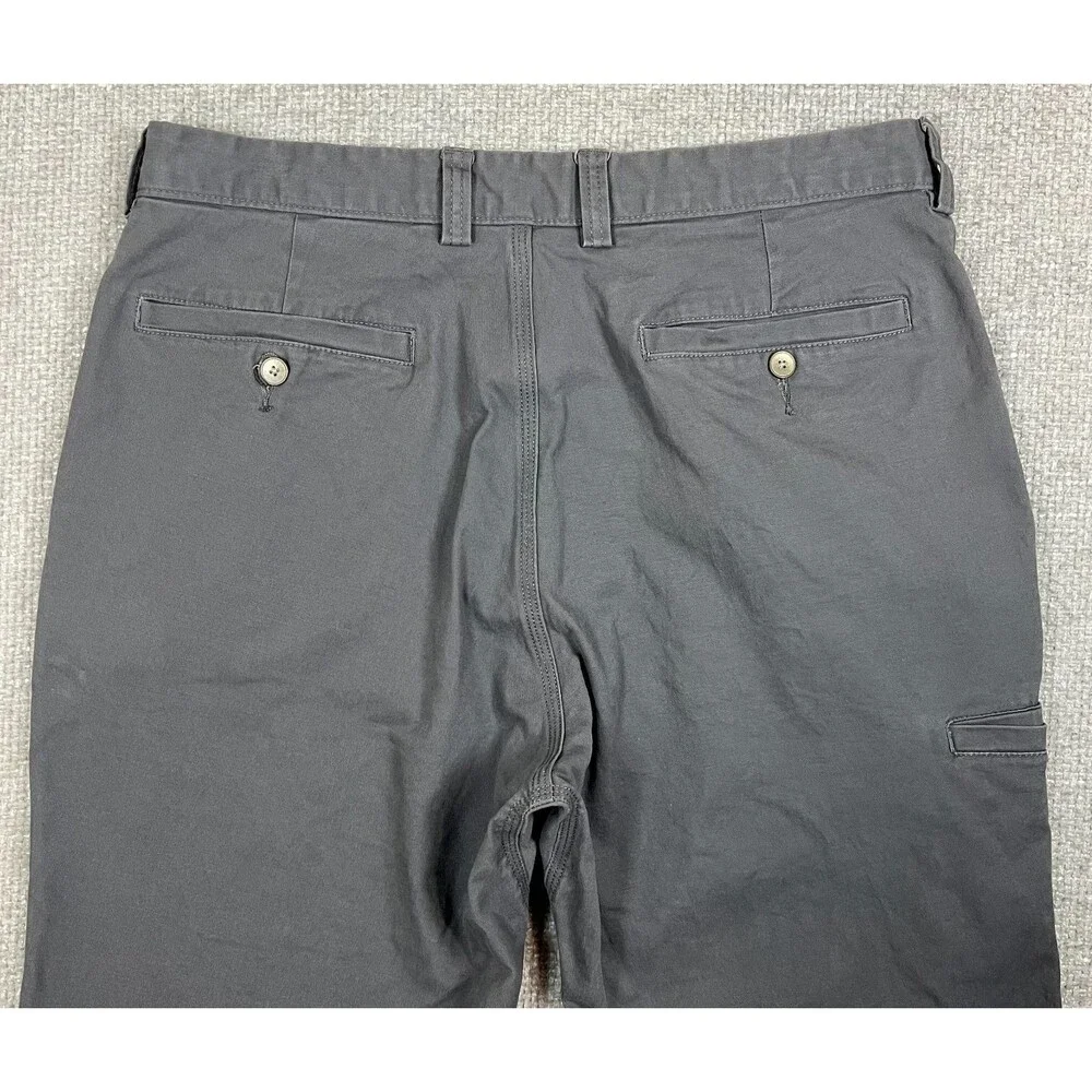 Duluth Trading Co Flex Ballroom Khakis Pants Mens 34x30 (Fit 34x29) Relaxed Gray